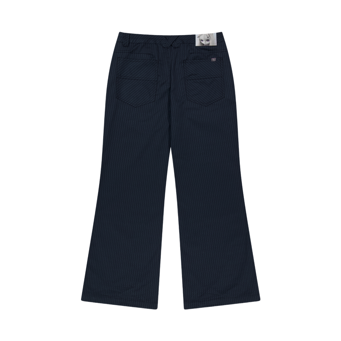 (W) 코이세이오 x 브라이스 체크 부츠 컷 팬츠 네이비((W) Coyseio x Blythe Check Boot Cut Pants Navy) - 2