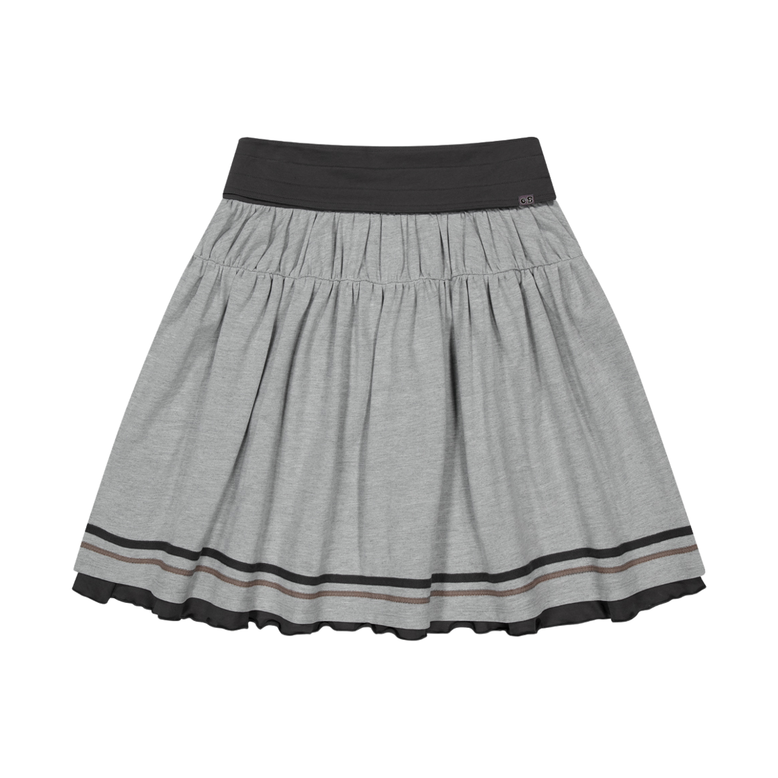 (W) 코이세이오 x 브라이스 폴딩 셔링 스커트 멜란지 그레이((W) Coyseio x Blythe Folding Shirring Skirt Melange Grey) - 1