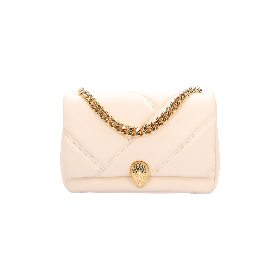 ITC32VK95PAR Bulgari Serpenti Cabochon Crossbody Bag in Ivory Leather with Gold Accents