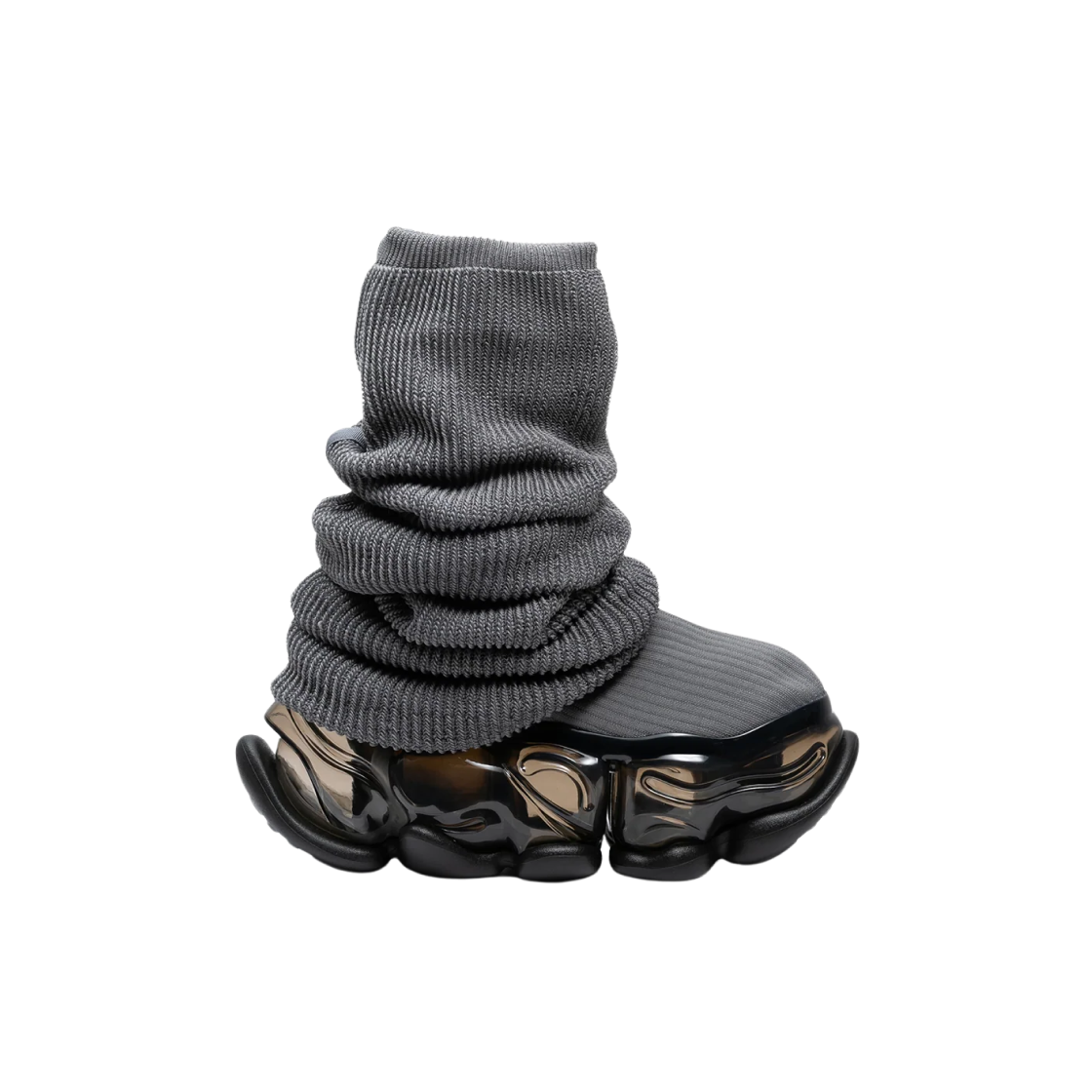 (W) 그라운즈 스카이스크래퍼 루즈 삭스 니트 그레이 블랙((W) Grounds Skyscraper Loose Socks Knit Gray Black)