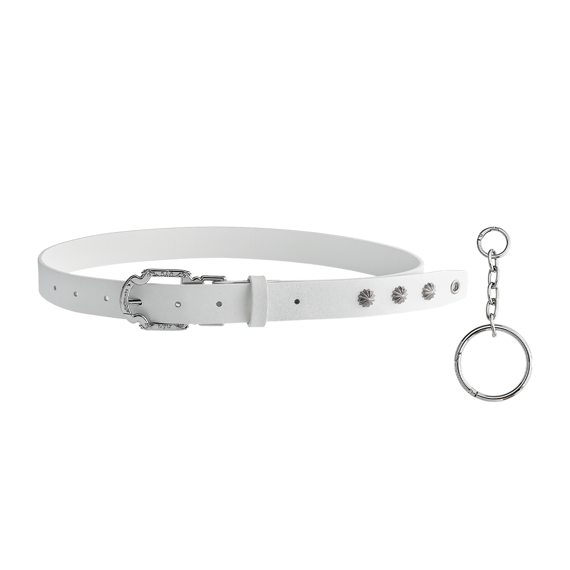NO675W Sentiments No.675 Leather Belt White