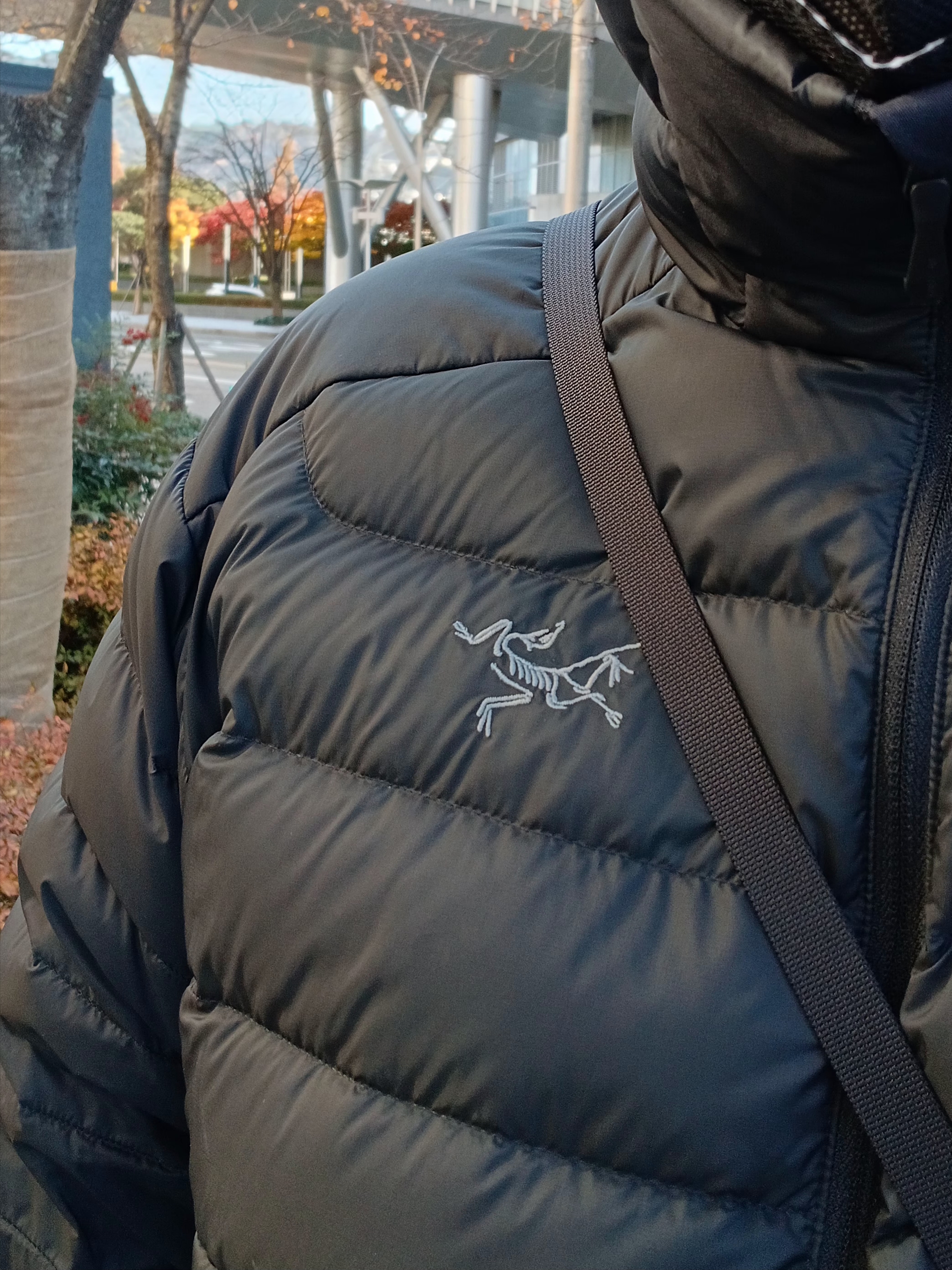 Arc'teryx Bird Word Cap 24K Black, Arc'teryx Kragg Cotton LS T-Shirt White Light Black 착용 스타일 - 3