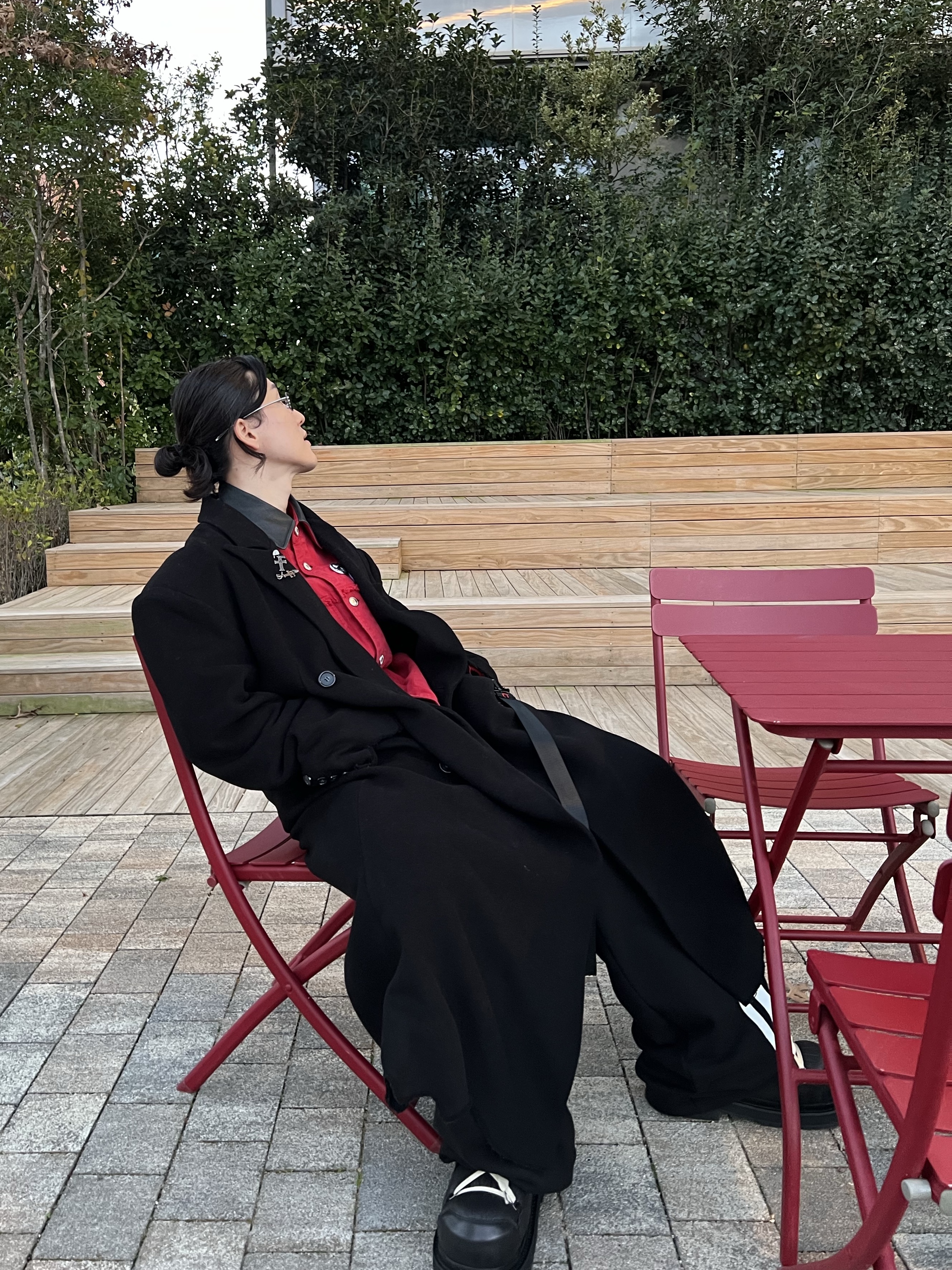 Farfromwhat Far Pin Button & Safety Pin, ROARINGRAD Double Waist Sweat Pants Black 착용 스타일 - 5