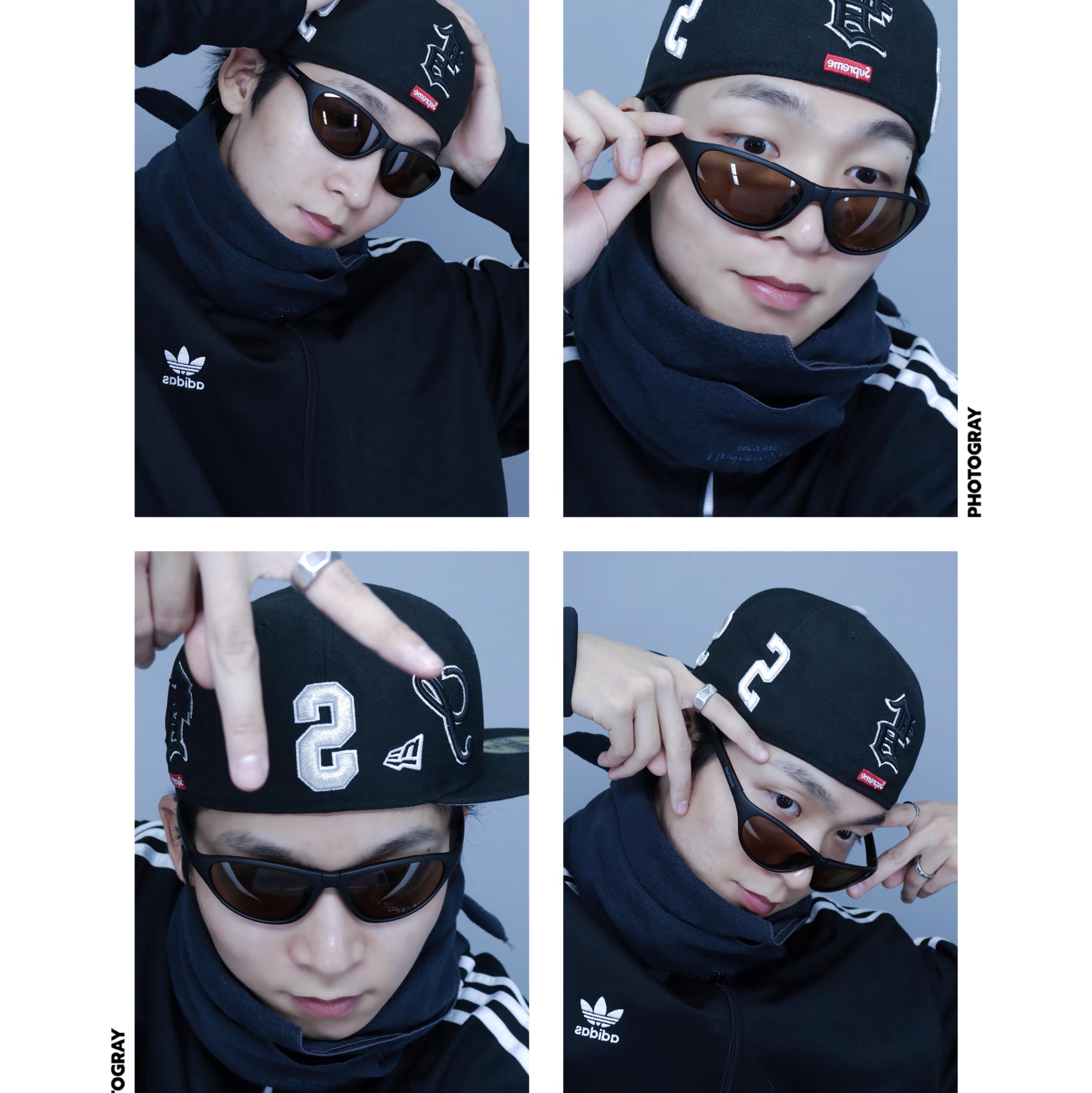 Undermycar Mu.87 Anti Fxxking Logo Play Basic Micro Corduroy Scarf Sharkskin, Montbell Trekking Glasses Black Brown 착용 스타일 - 2