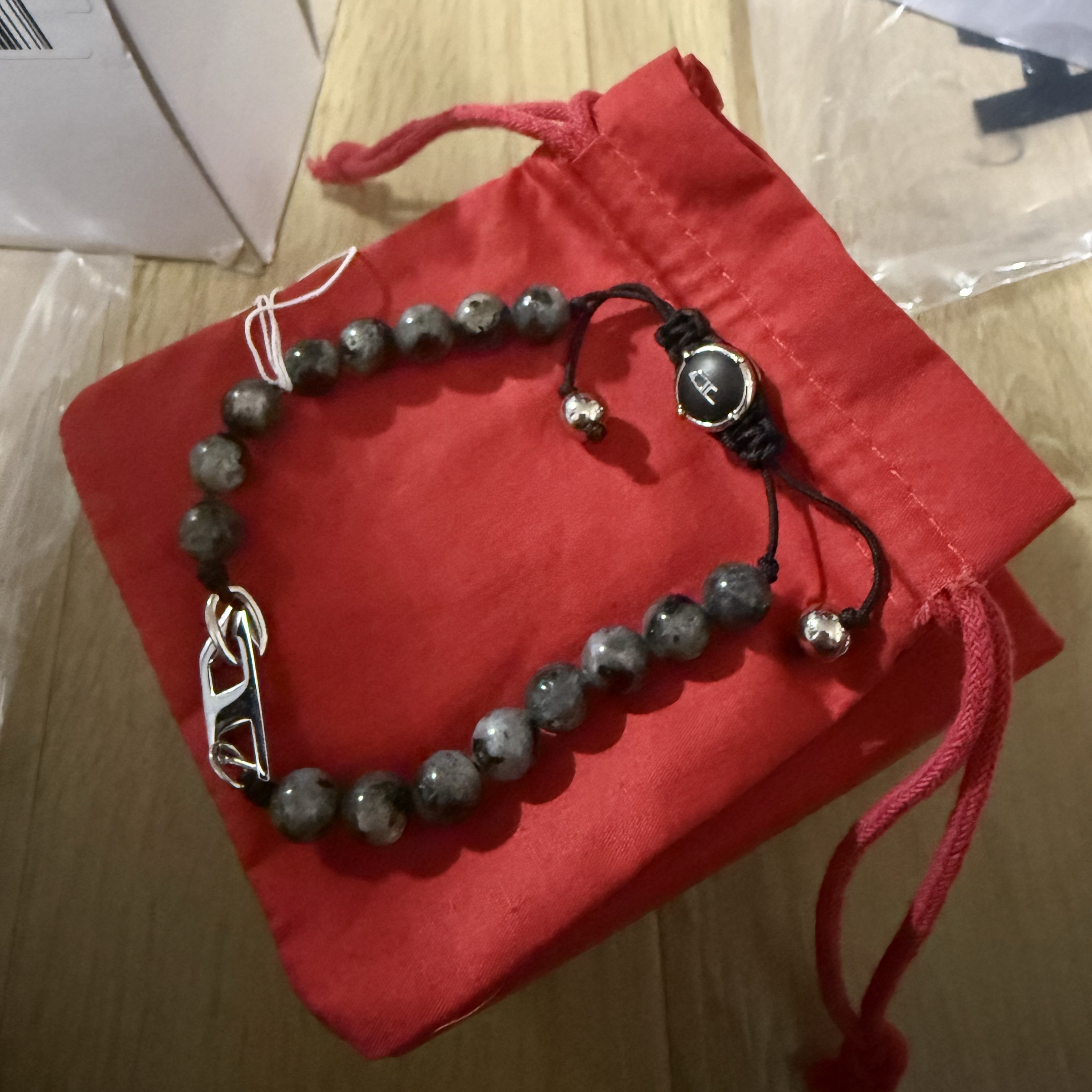 Diesel Dx1339 Labradorite Beaded Bracelet Multicolor 착용 스타일 - 1