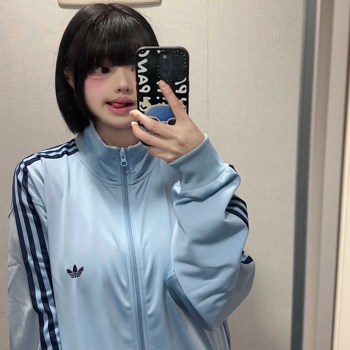 Adidas Beckenbauer Track Top Ambient Sky - KR Sizing 착용 스타일