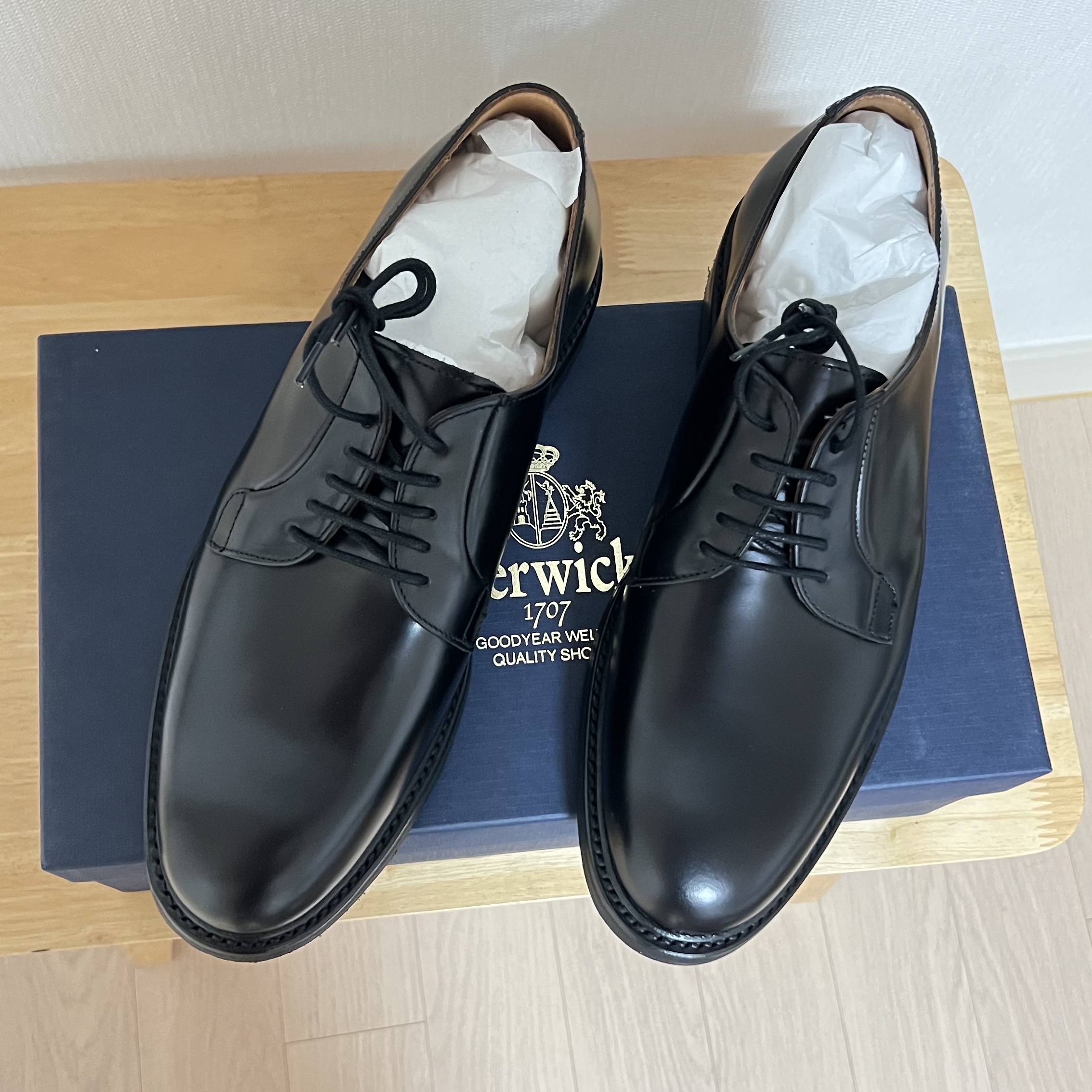 Berwick 5341 Rois Calf 184 Last Rubber Sole Black 착용 스타일 - 2