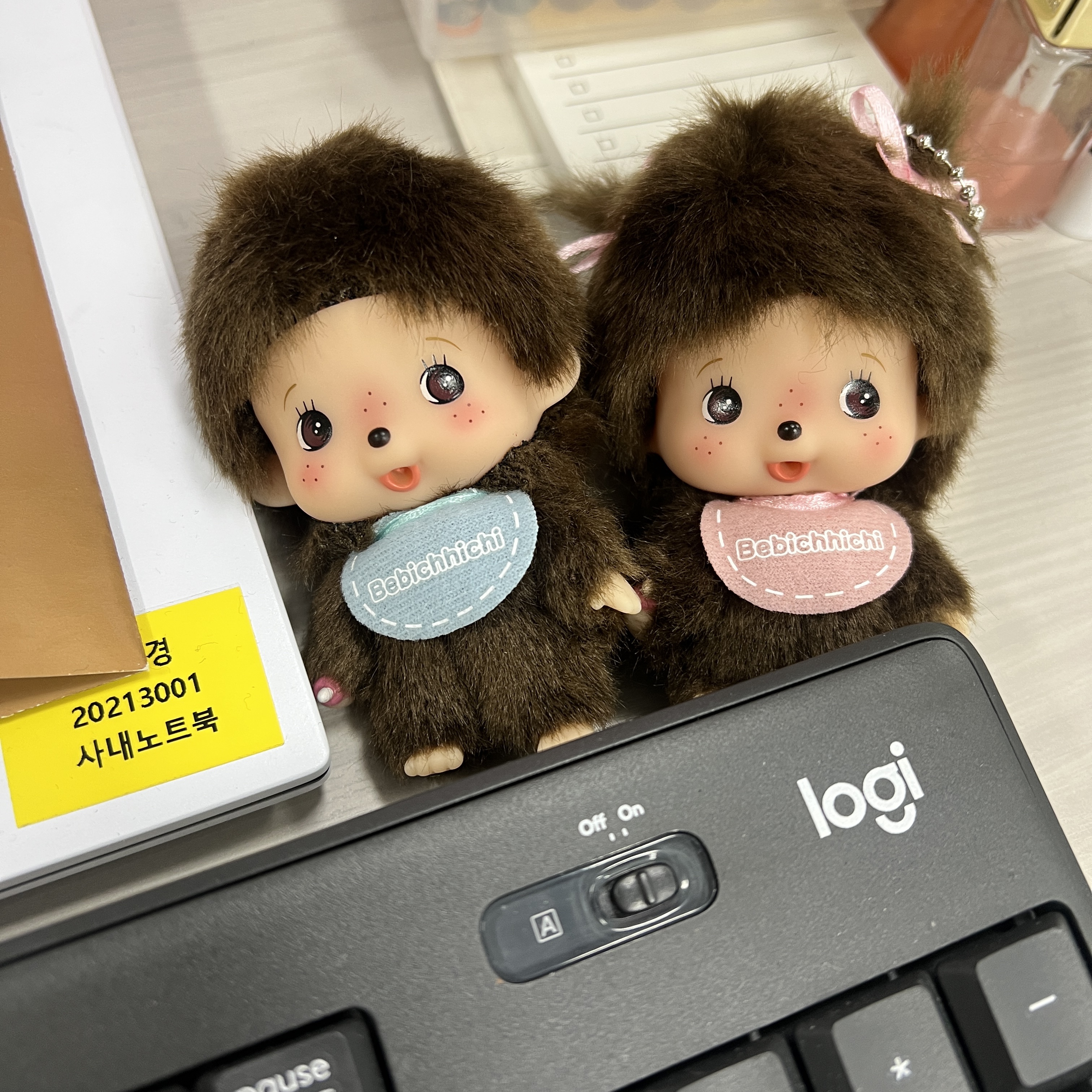 Monchhichi big Head Bebichhichi SS Keychain Girl, Monchhichi Big Head Bebichhichi SS Keychain Boy 착용 스타일 - 2