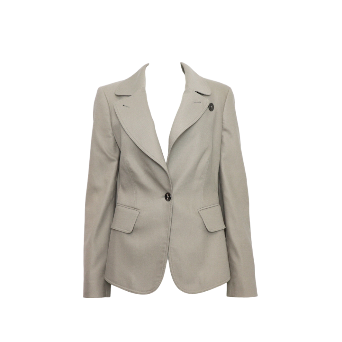 버버리 그레이 코튼 캐시미어 혼합 여성 블레이저 싱글자켓aa58860(Burberry Gray Cotton Cashmere Blend Women's Blazer)