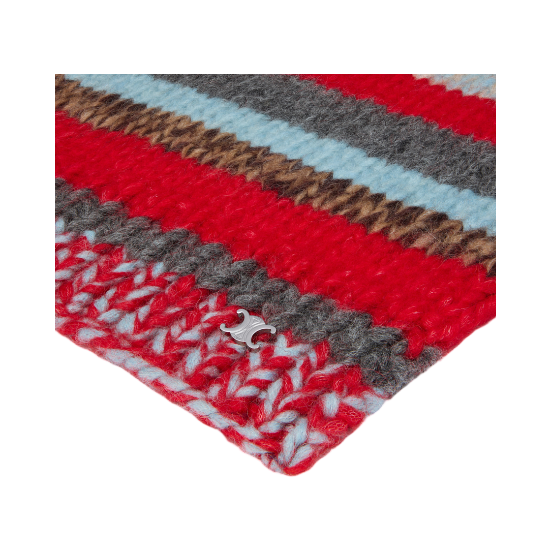 셀린느 스카프 물리네 알파카 앤 울 레드 멀티컬러(Celine Scarf In Mouline Alpaca and Wool Red Multicolor) - 2