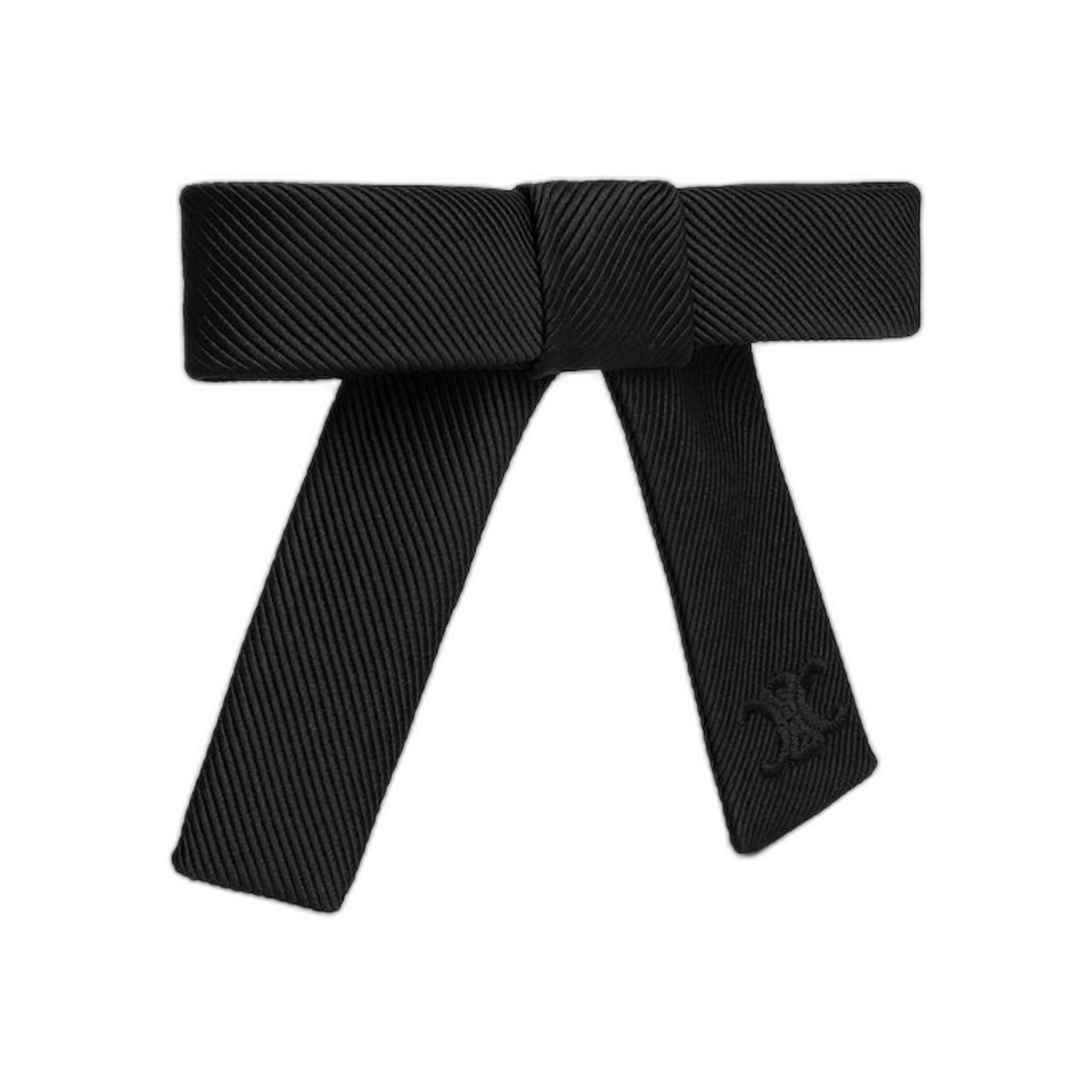 셀린느 리본 헤어 클립 실크 앤 스틸 블랙 실버(Celine Ribbon Hair Clip In Silk and Steel Black Silver) - 2