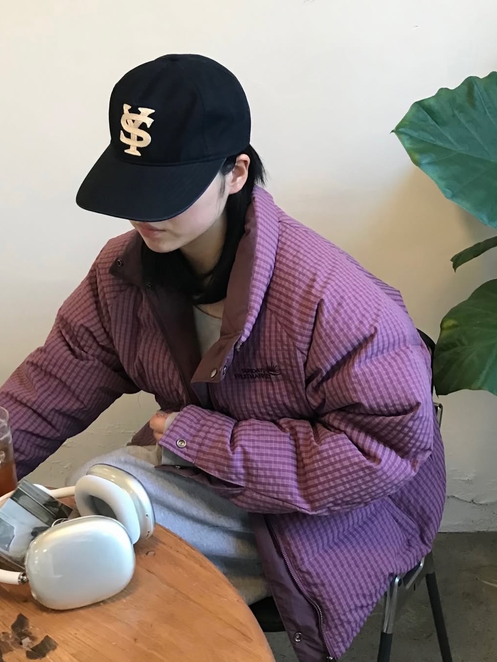 Sunday Ceremony Sy Logo 5 Panel Cotton Cap - Navy 착용 스타일 - 3