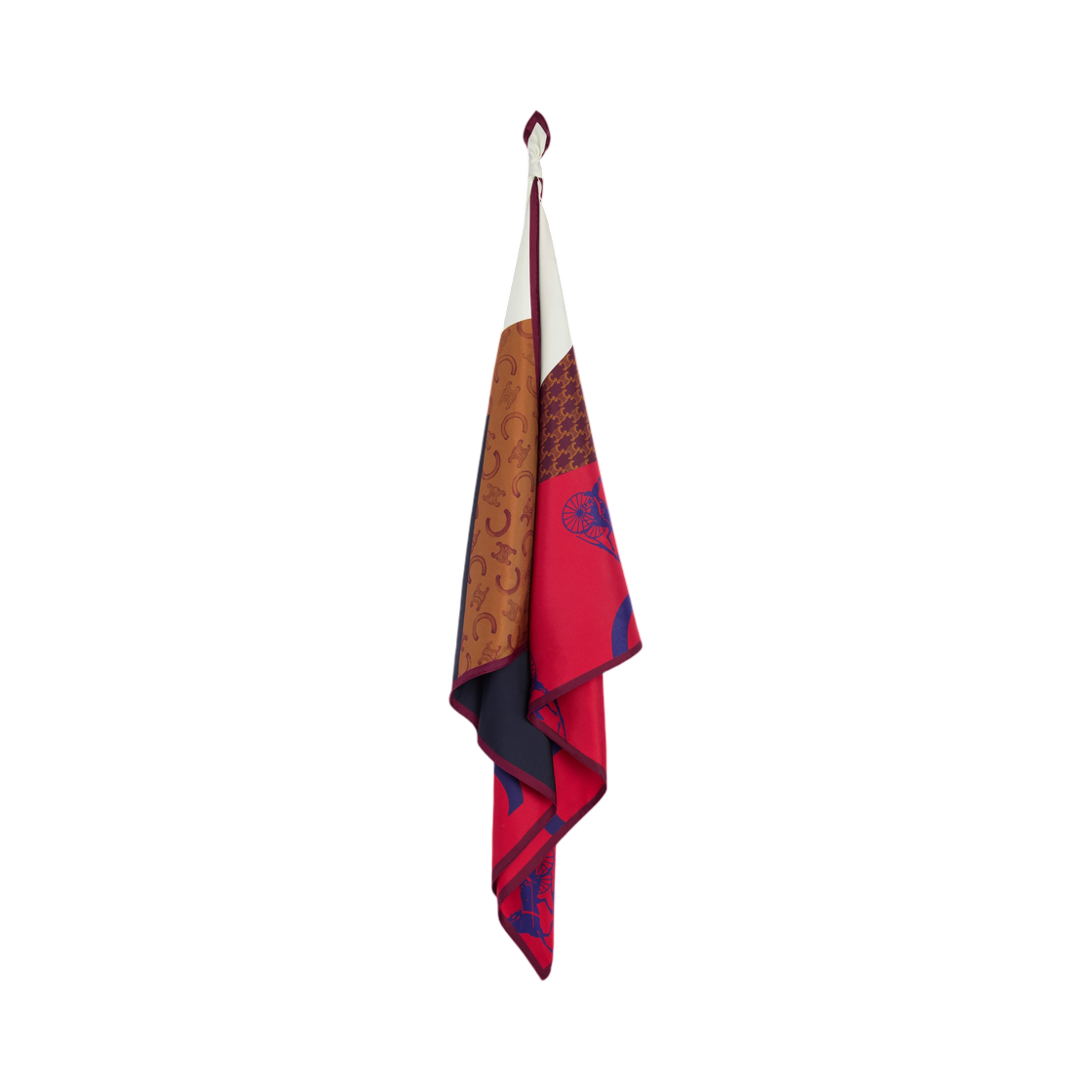 셀린느 스퀘어 실크 트윌 탄 레드 블루(Celine Square In Silk Twill Tan Red Blue) - 2