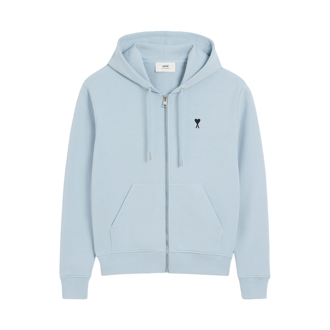 아미 블루 코튼 지퍼 아미 드 하트 후드 스카이(AMI Blue Cotton Zipped Ami De Coeur Hoodie Sky) - 1