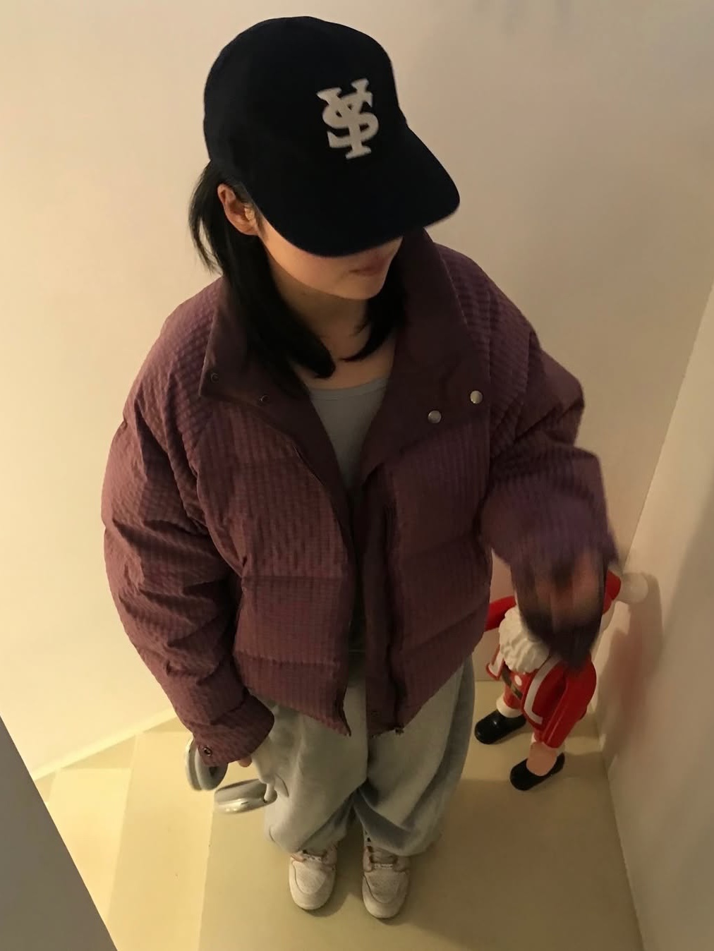 Sunday Ceremony Sy Logo 5 Panel Cotton Cap - Navy 착용 스타일 - 9