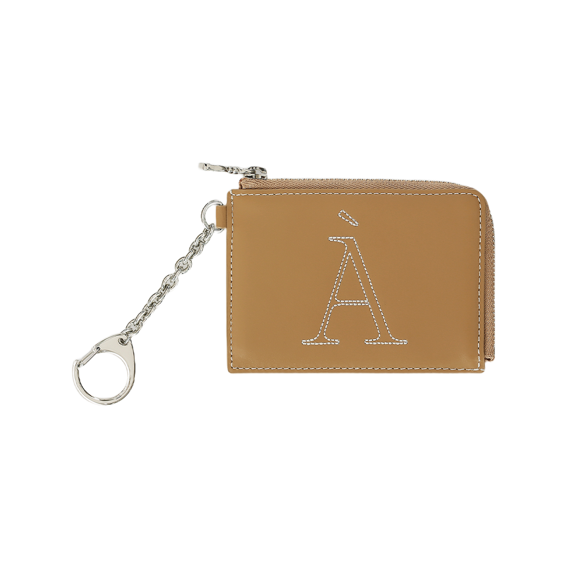 - Aviemuah A Logo Zipper Wallet Beige