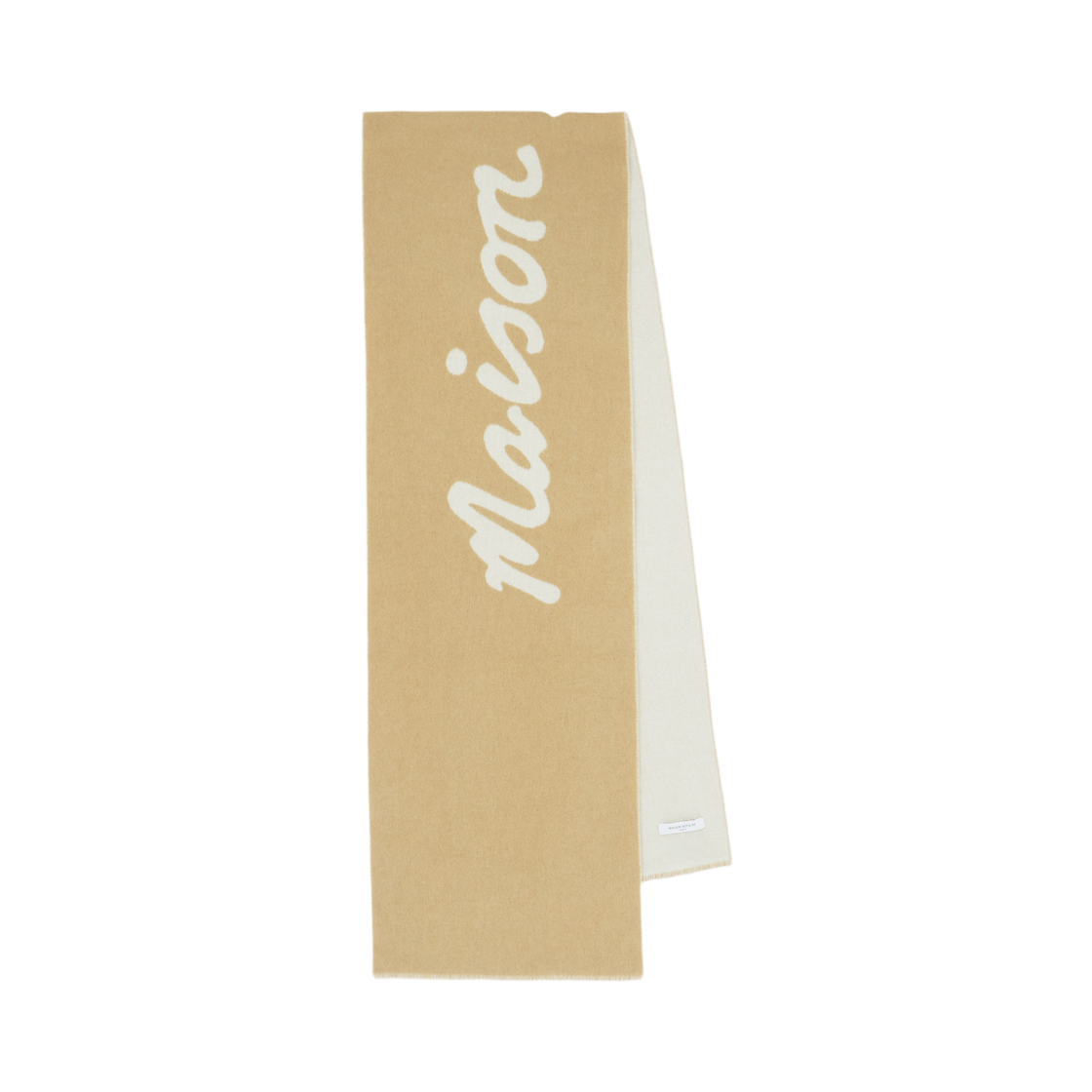 PM06202WB0038-0384 Maison Kitsune Handwriting Muffler Light Camel