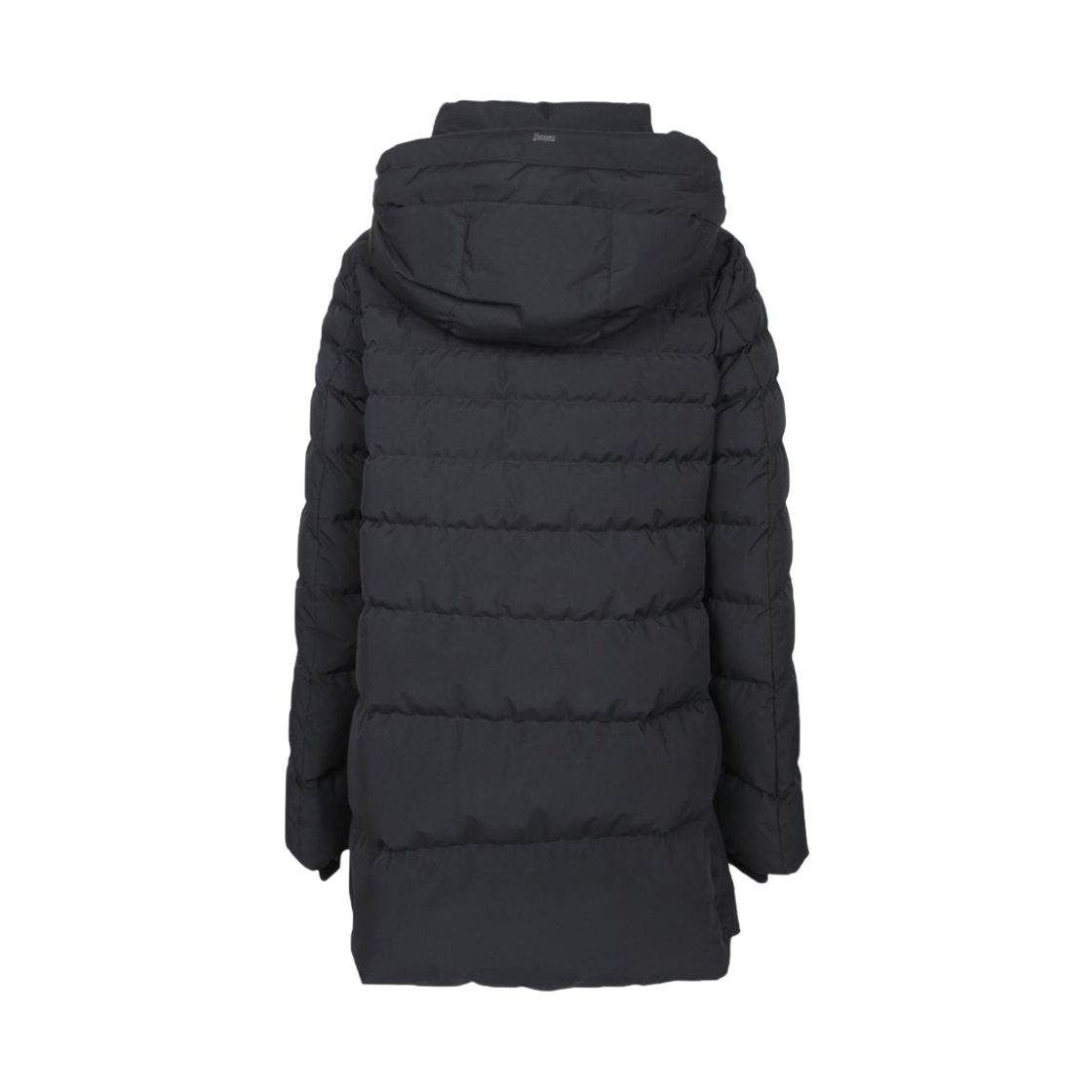 (W) 에르노 후드 다운 자켓 블랙((W) Herno Hooded Down Jacket Black) - 2