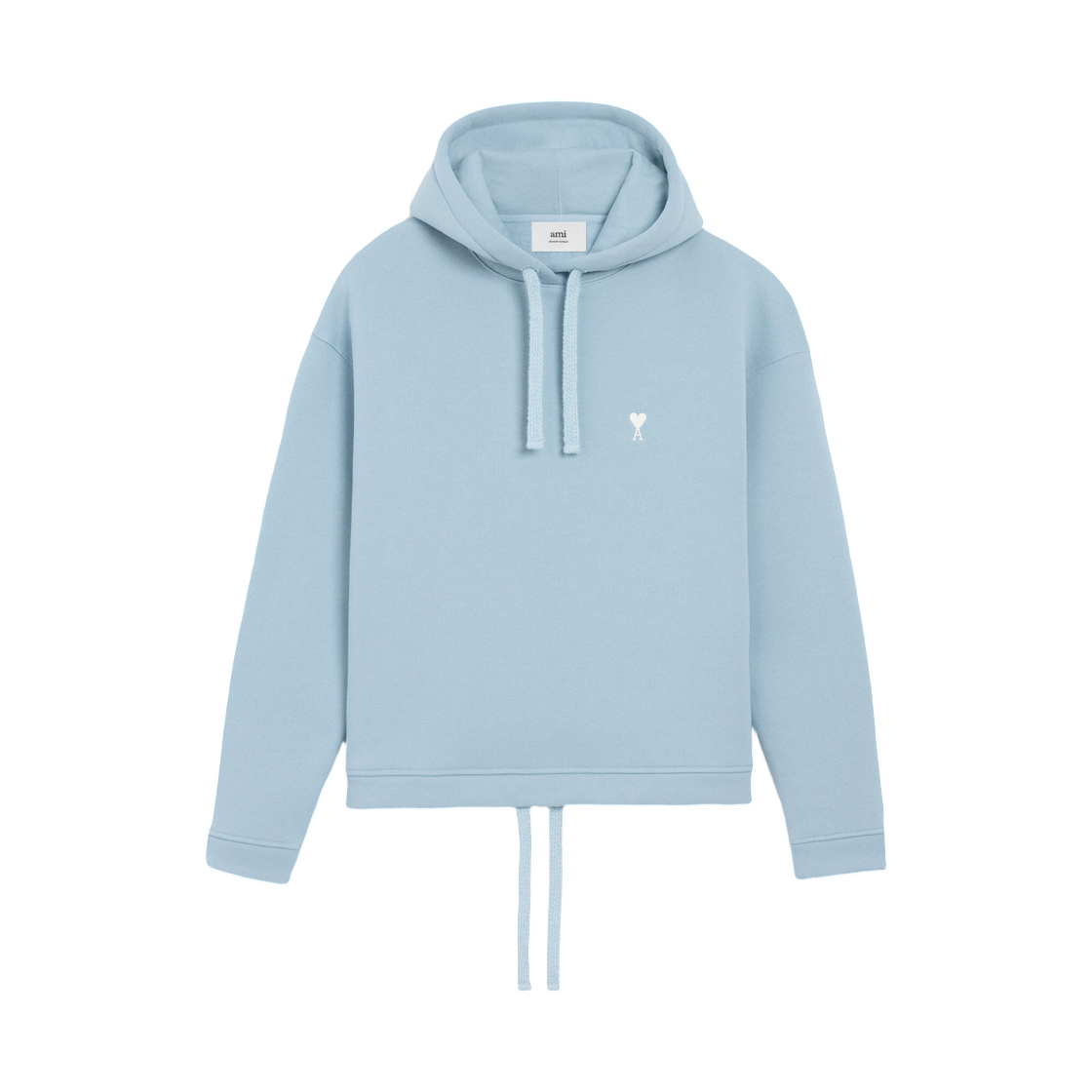 (W) 아미 블루 코튼 아미 드 하트 후드 스카이((W) AMI Blue Cotton Ami De Coeur Hoodie Sky) - 1