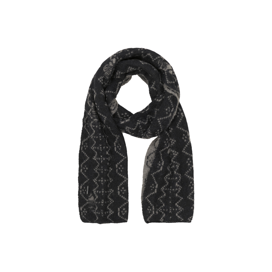 PL6PMU0771B0 [프리오더] Polyteru Ethnic Pattern Muffler (Nordic) Black