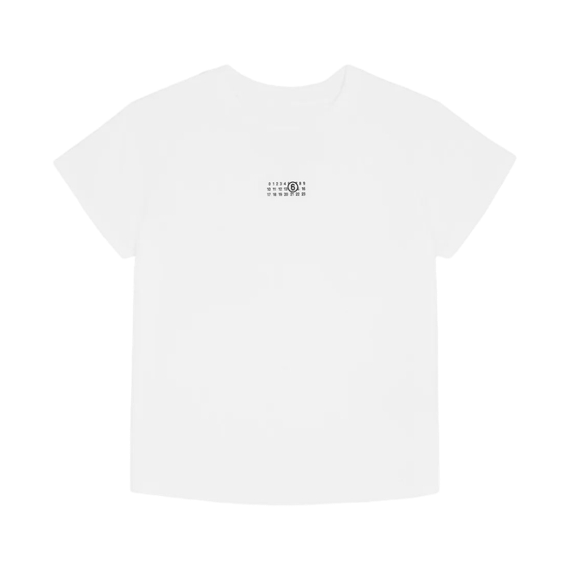 (W) MM6 메종 마르지엘라 누메릭 코튼 티셔츠 화이트((W) MM6 Maison Margiela Numeric Cotton T-Shirt White)