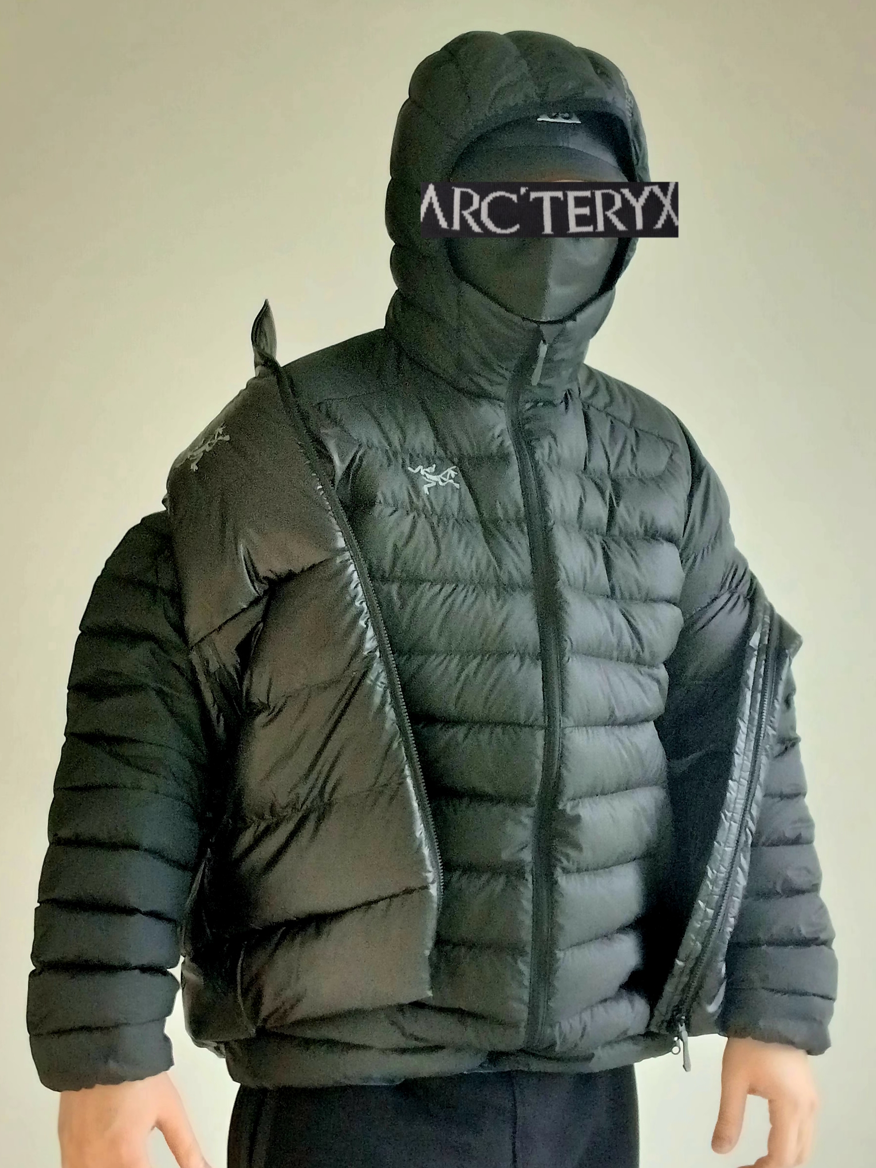Nike ACG Trail Cap Black, Arc'teryx Cerium Hoody Black 착용 스타일 - 5