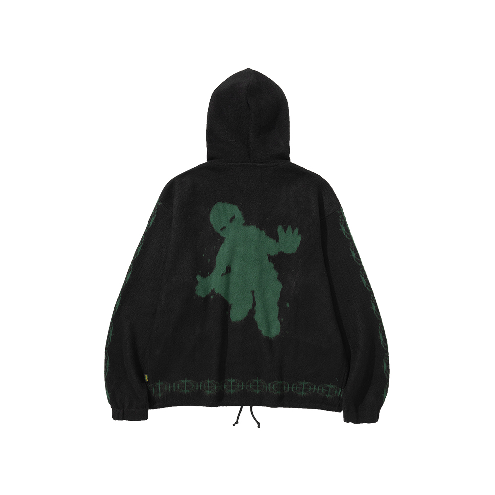 애프터매스 모헤어 집 후디 블랙(Aftermath Mohair Zip Hoodie Black) - 3