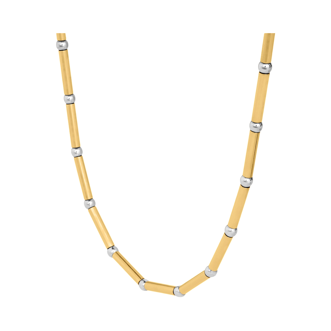 셀린느 참 롱 네클리스 브래스 골드 앤 로듐 피니쉬 골드 실버(Celine Charms Long Necklace In Brass with Gold and Rhodium Finish Gold Silver) - 2