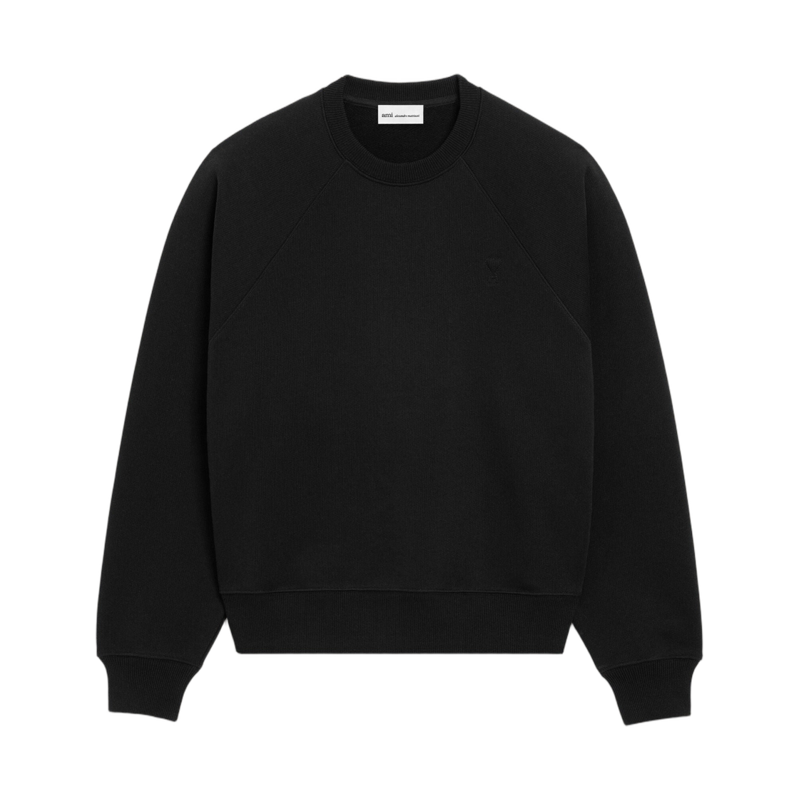 USW757-747-001 (W) AMI Black Cotton Ami De Coeur Sweatshirt Black