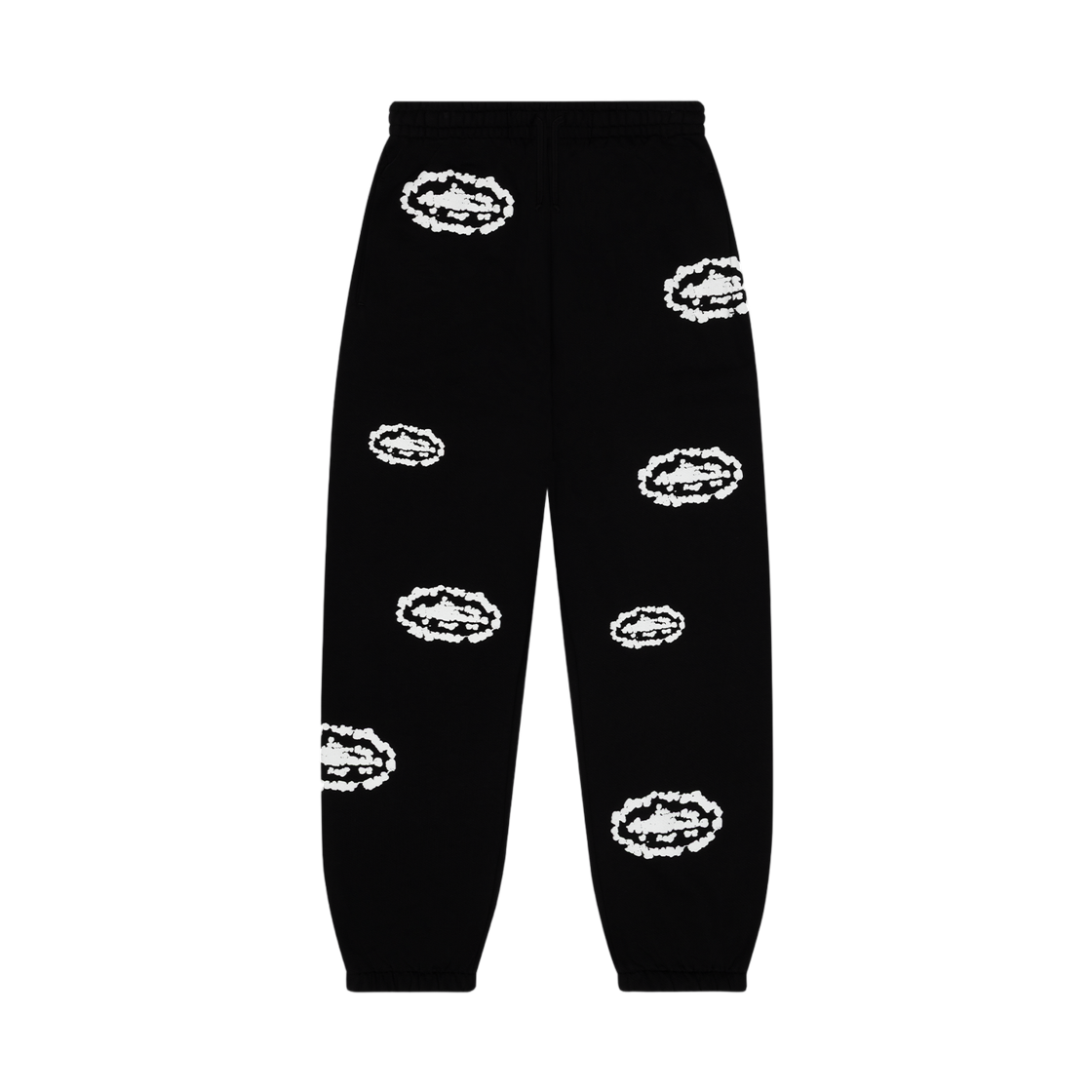 데님 티어스 x 코르테이즈 아일랜드 리쓰 스웨트팬츠 블랙(Denim Tears x Corteiz Island Wreath Sweatpants Black)