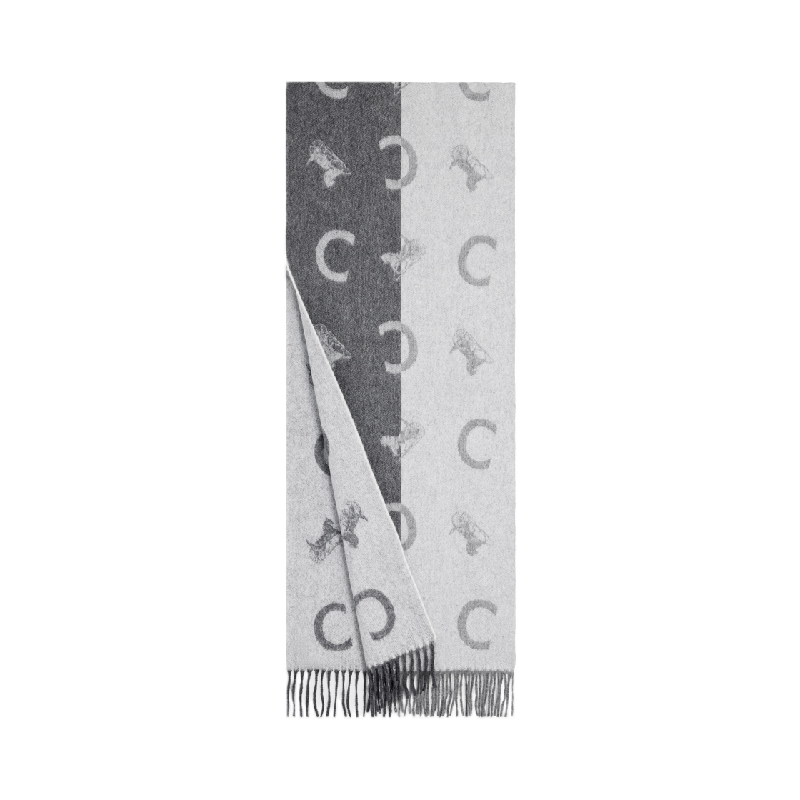 셀린느 스카프 울 앤 캐시미어 그레이 화이트(Celine Scarf In Wool and Cashmere Grey White) - 2