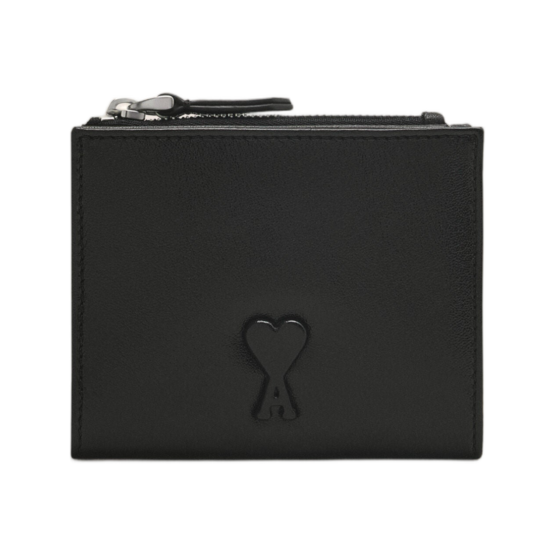 아미 블랙 레더 부레즈부 폴디드 월렛 블랙(AMI Black Leather Voulez-Vous Folded Wallet Black)