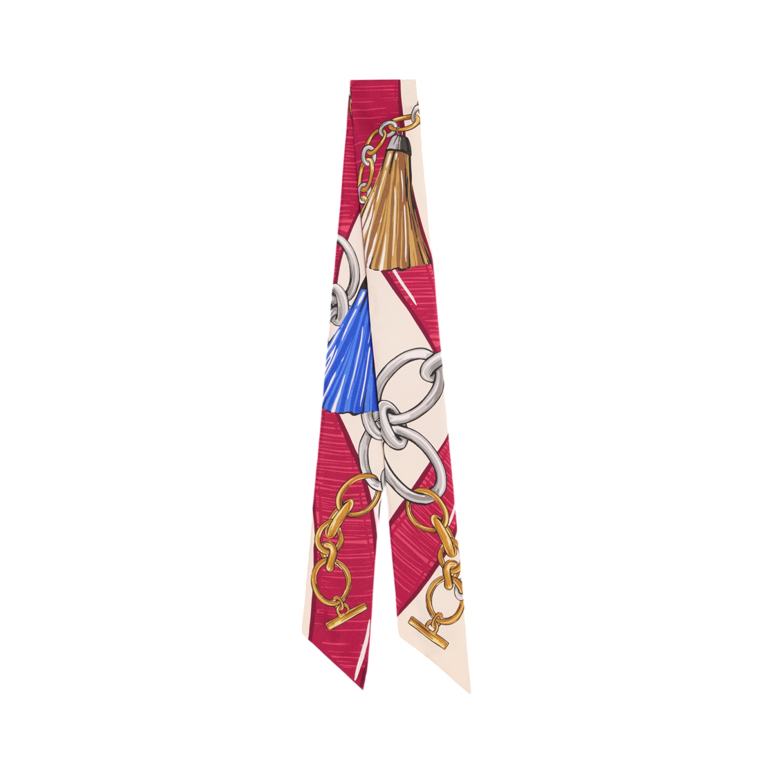 AA0A62W98-GGT5 Celine Lavalliere In Silk Twill Ivoire Red Blue