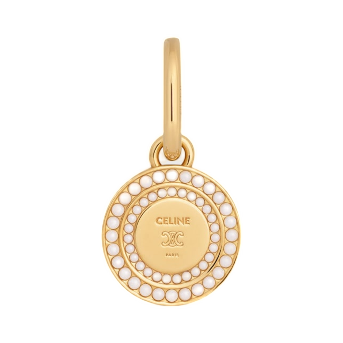 B104Y6PRB-01GI Celine Charms Pearl Medal In Resin Pearls and Brass with Gold Finish Gold Ivory