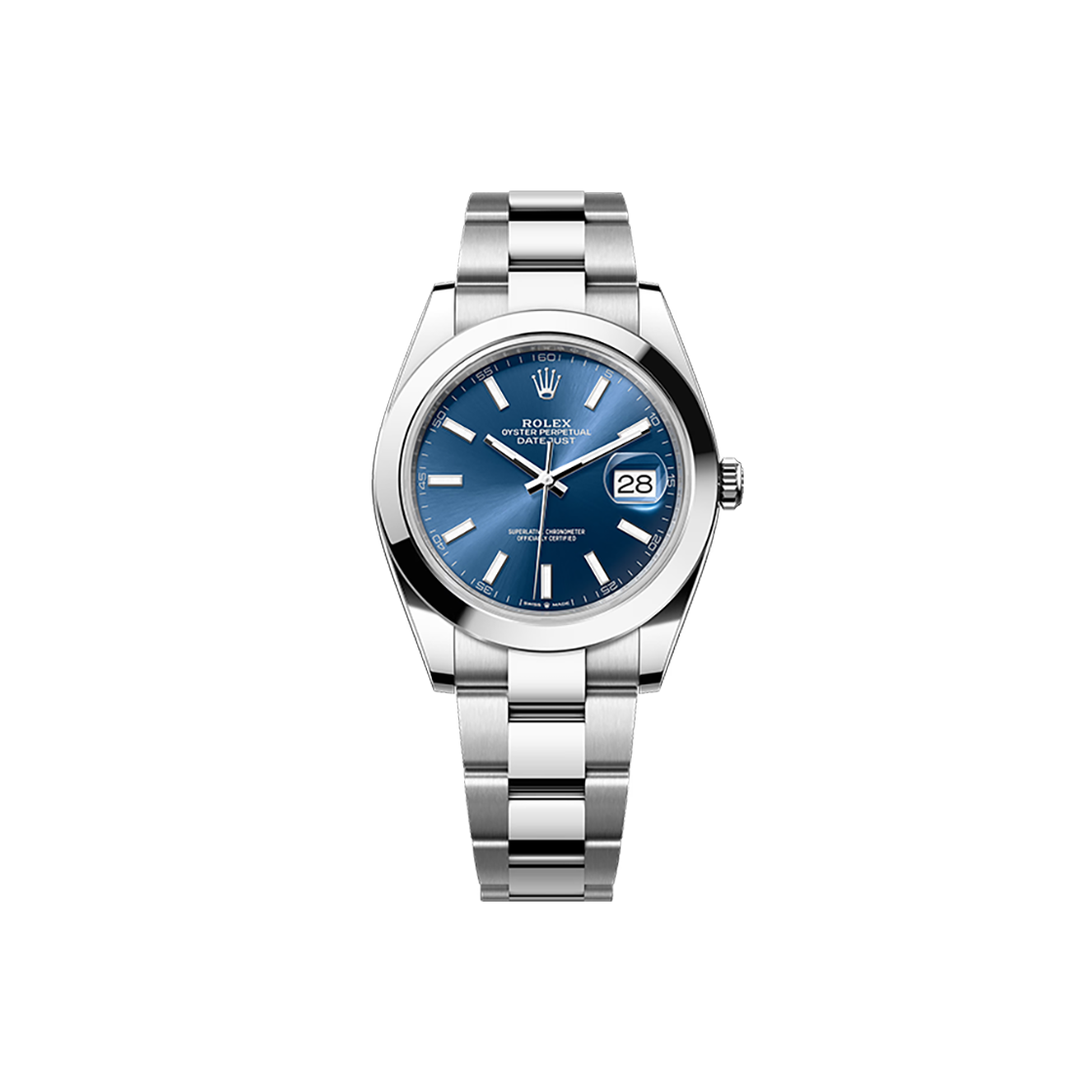 ITO42WH3PC25 Rolex Datejust 41 - 126300 Smooth Bezel Blue Dial Oyster No. 7108