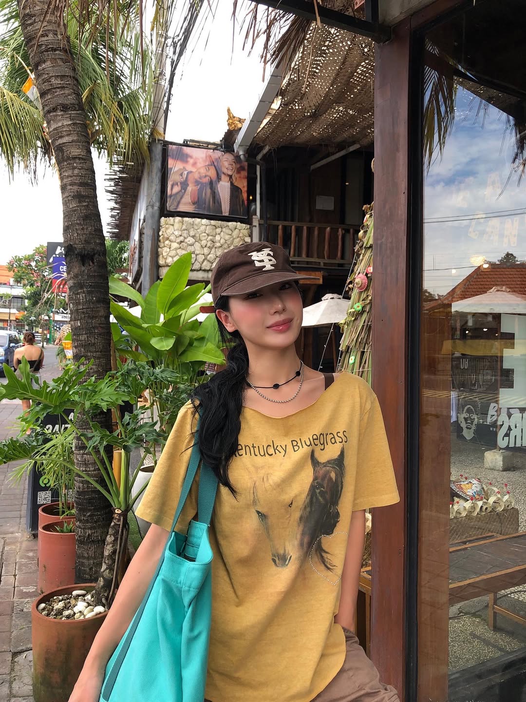 Sunday Ceremony Sy Logo 5 Panel Cotton Cap - Brown 착용 스타일 - 5