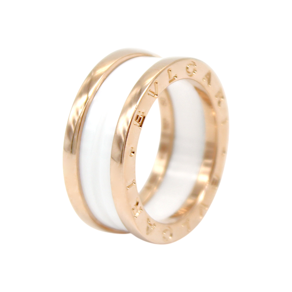 ITQ4DBIF7M7H Bulgari B.Zero1 2-Band Ceramic 18K Ring 347011
