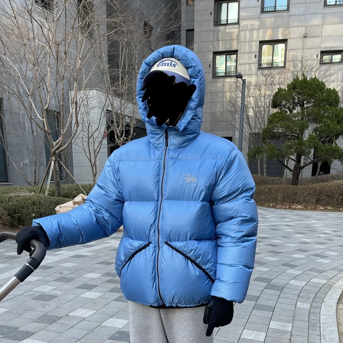 Stussy Micro Ripstop Down Parka Sky Blue 착용 스타일