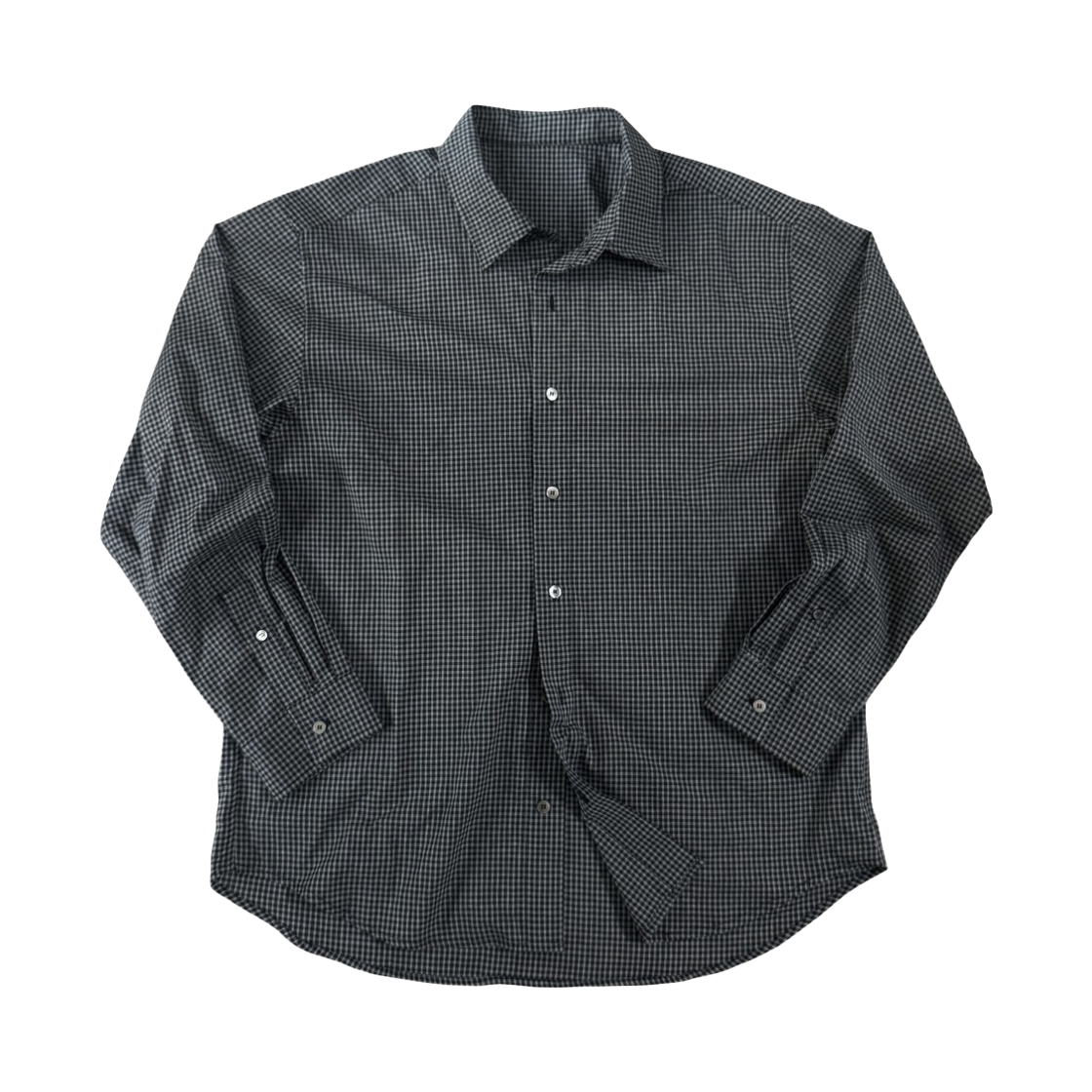 - Aoiro Signature Label Checked Shirt Cookie Cream