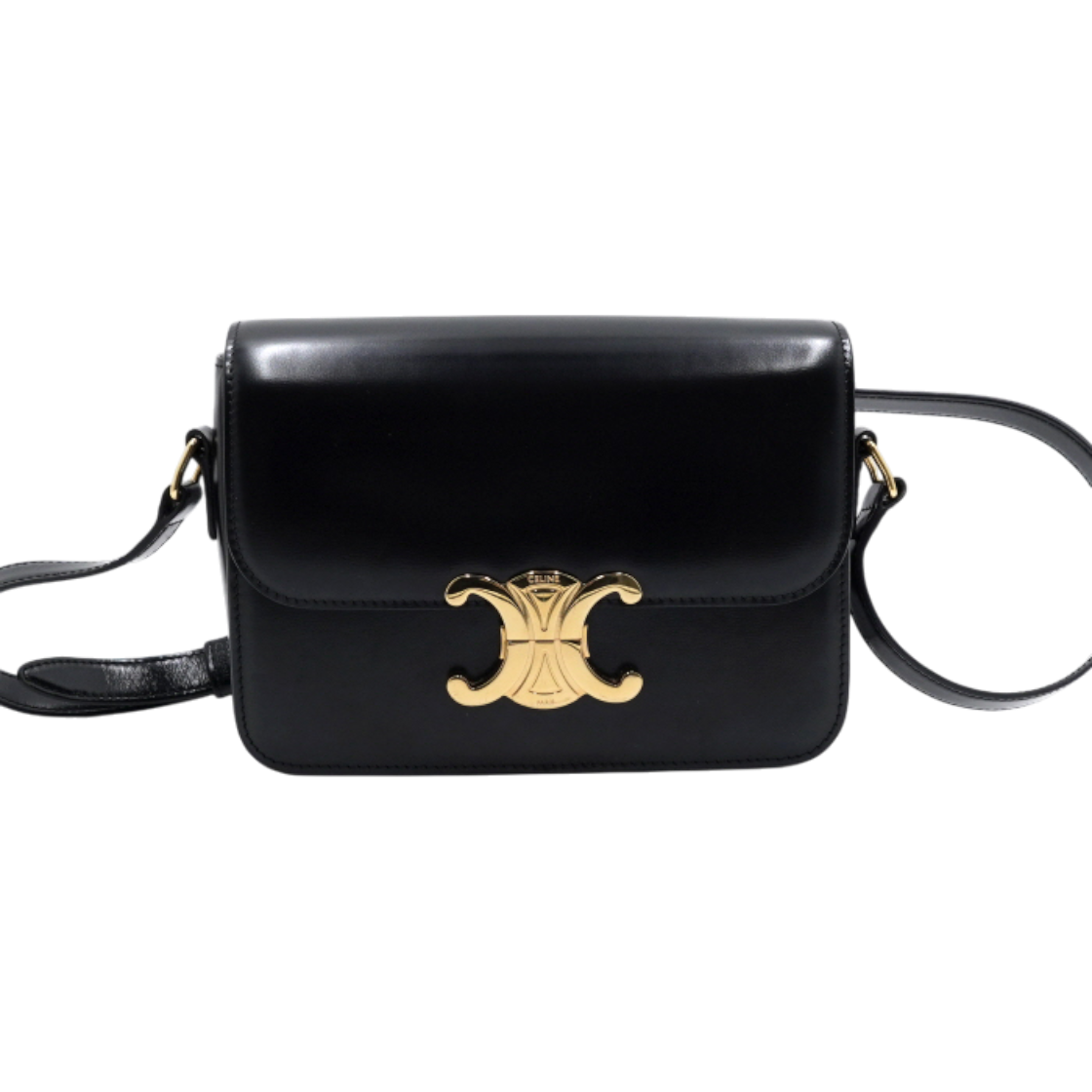 셀린느 188423BF4 트리오페 틴 블랙 숄더백 겸 크로스백aa59106(Celine Triomphe Mini Black Shoulder and Crossbody Bag 188423BF4) - 1