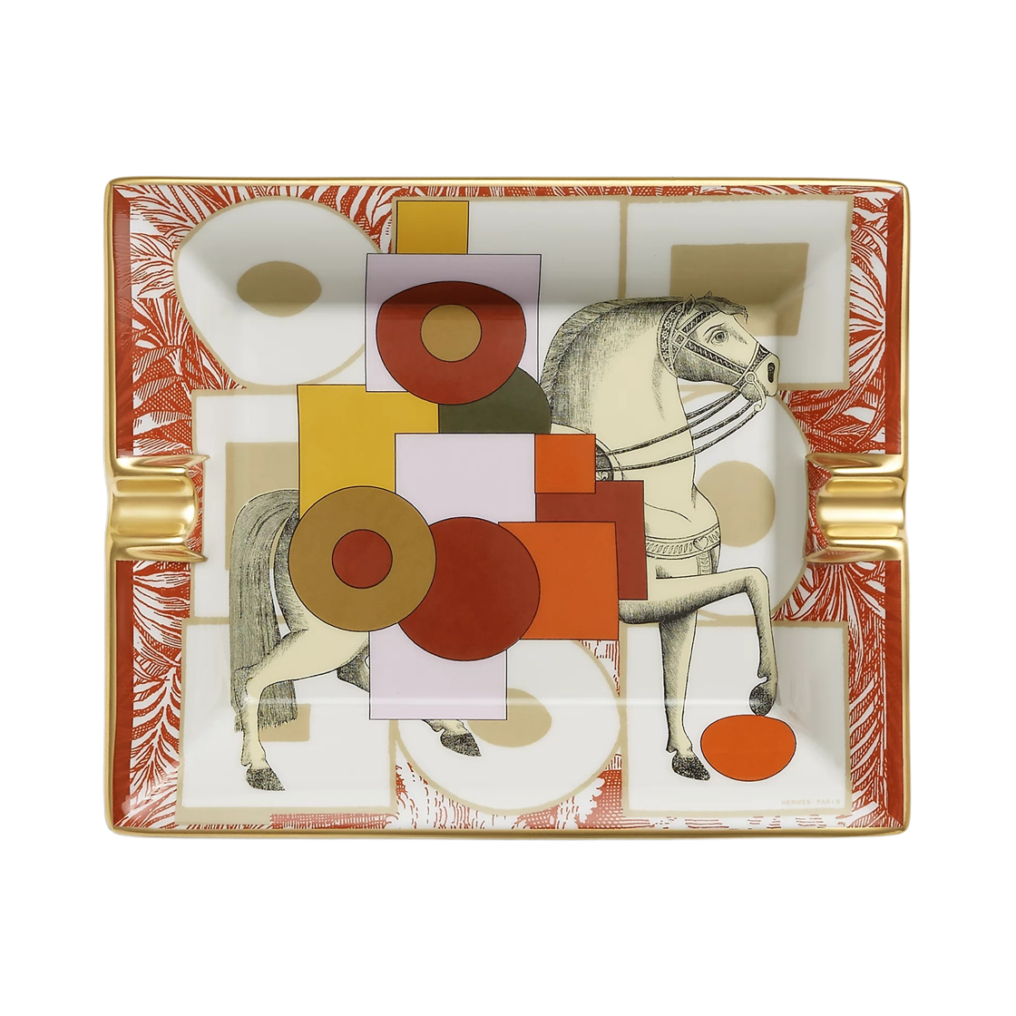 H314120M01 Hermes Cavalier En Formes Ashtray Tangerine