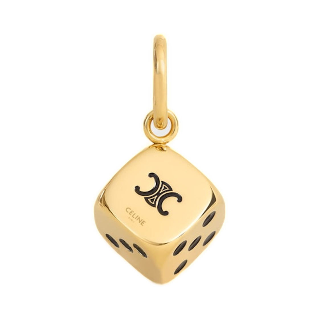 셀린느 참 트리옹프 다이스 에나멜 앤 케이스 골드 다크브라운(Celine Charms Triomphe Dice In Enamel and Aluminium Gold Darkbrown) - 1