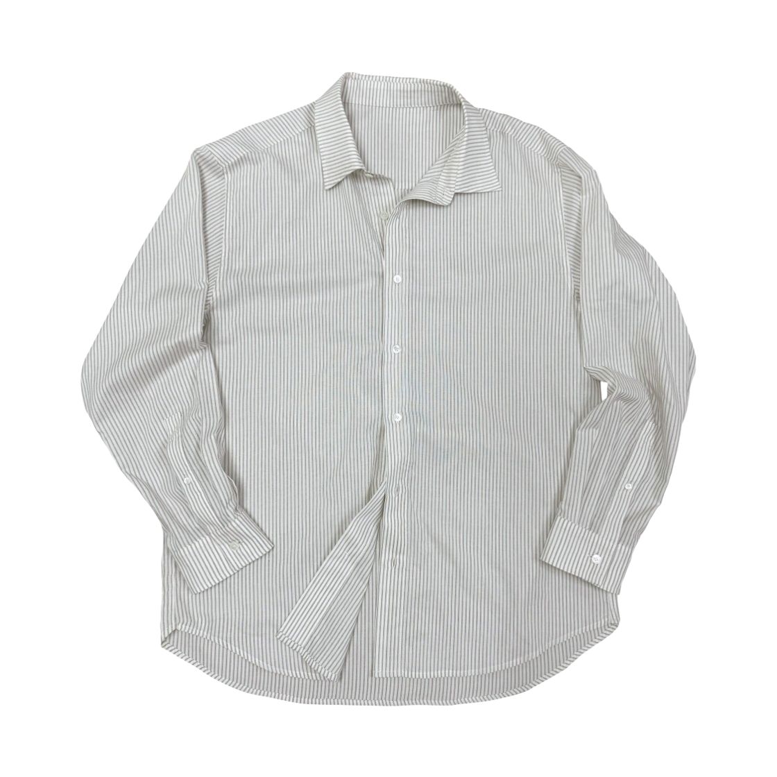 아오이로 시그니쳐 라벨 스트라이프 셔츠 마쉬멜로우(Aoiro Signature Label Stripe Shirt Marshmallow)