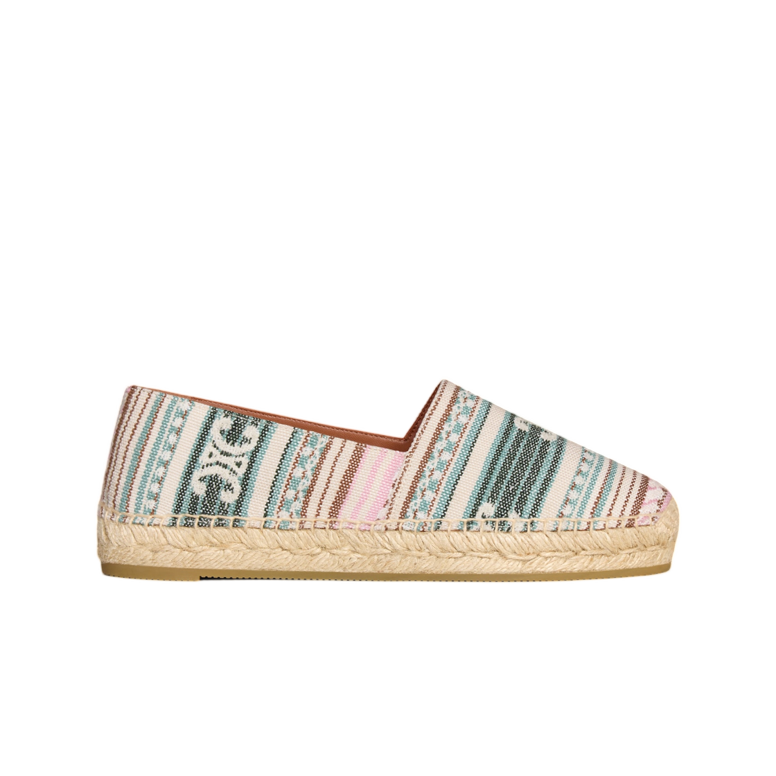 358325183C-14ML (W) Celine Les Espadrilles Celine In Triomphe Jacquard Fabric Multicolor