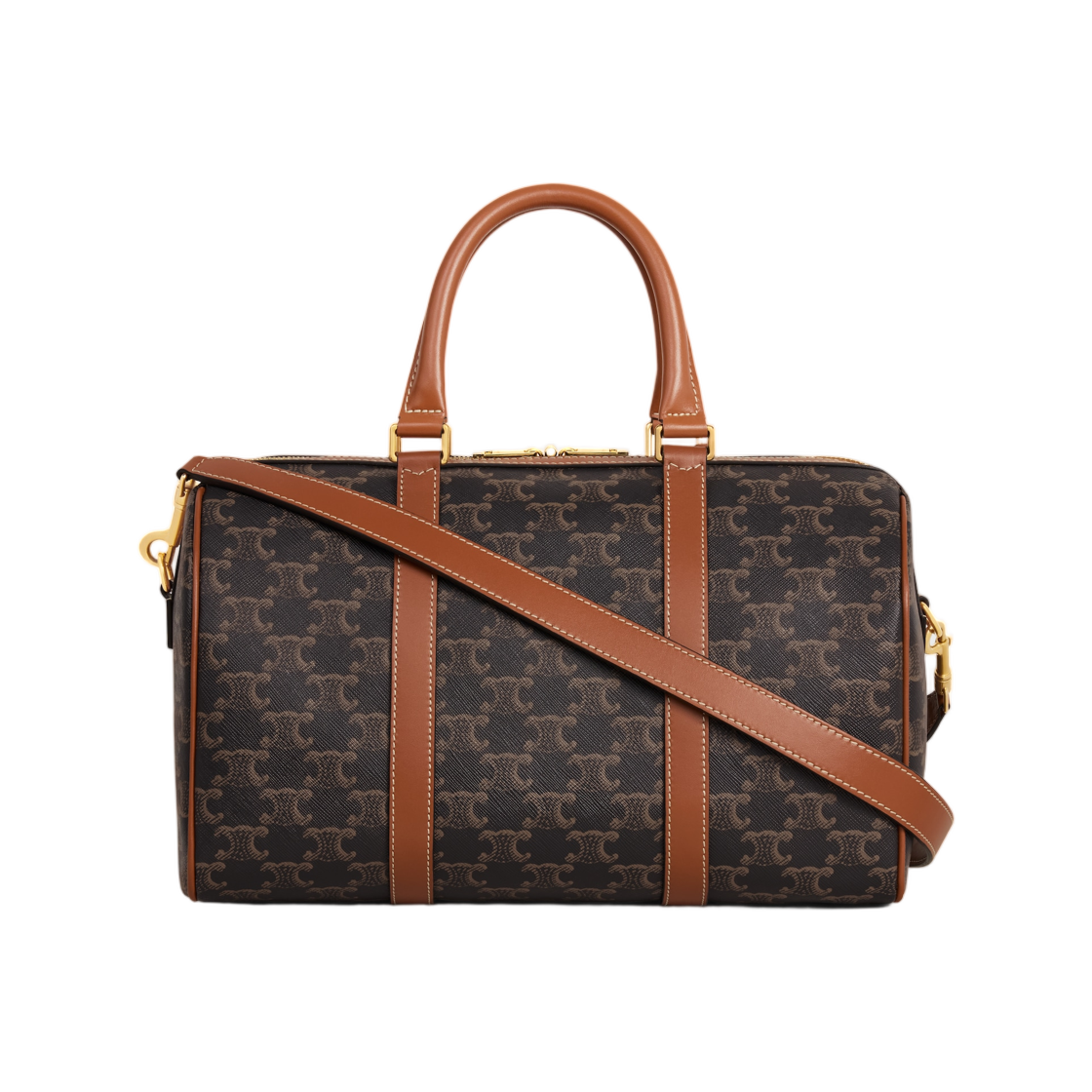 셀린느 라지 보스턴 트리옹프 캔버스 앤 카프스킨 탄(Celine Large Boston In Triomphe Canvas and Calfskin Tan) - 3