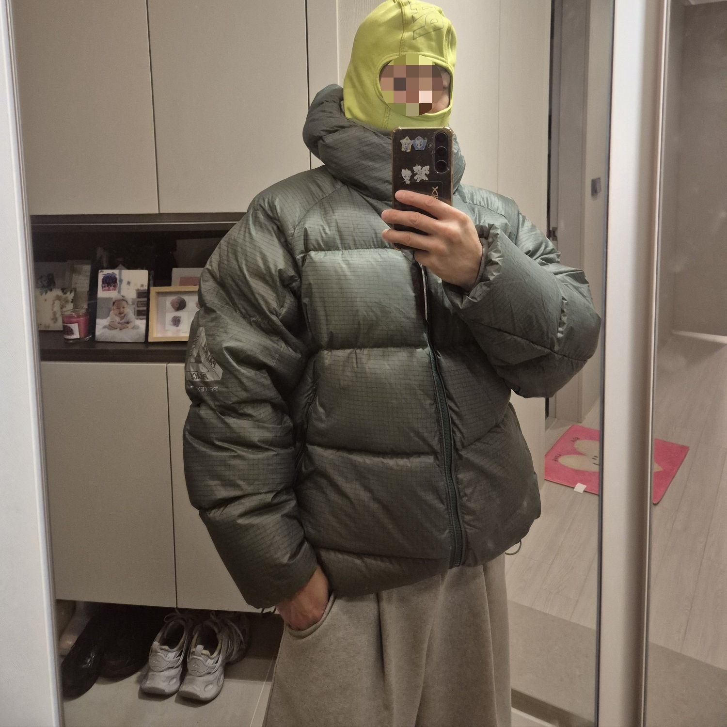 Palace Pertex Quantum RS Puffa Green - 25FW 착용 스타일 - 3