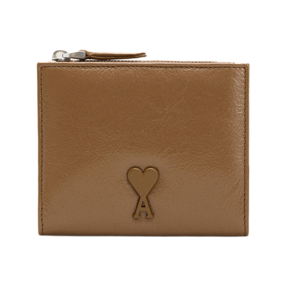 USL201-AL0052-216 AMI Brown Smooth Leather Voulez Vous Folded Wallet Hazelnut