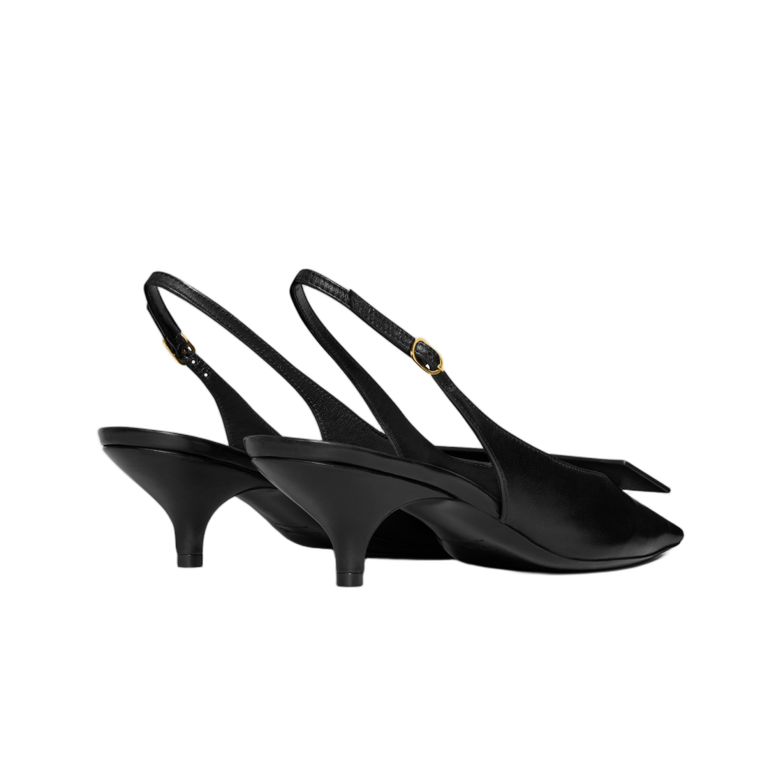 (W) 셀린느 시그니쳐 슬링백 라벨 램스킨 블랙((W) Celine Signature Slingback with Label In Lambskin Black) - 3