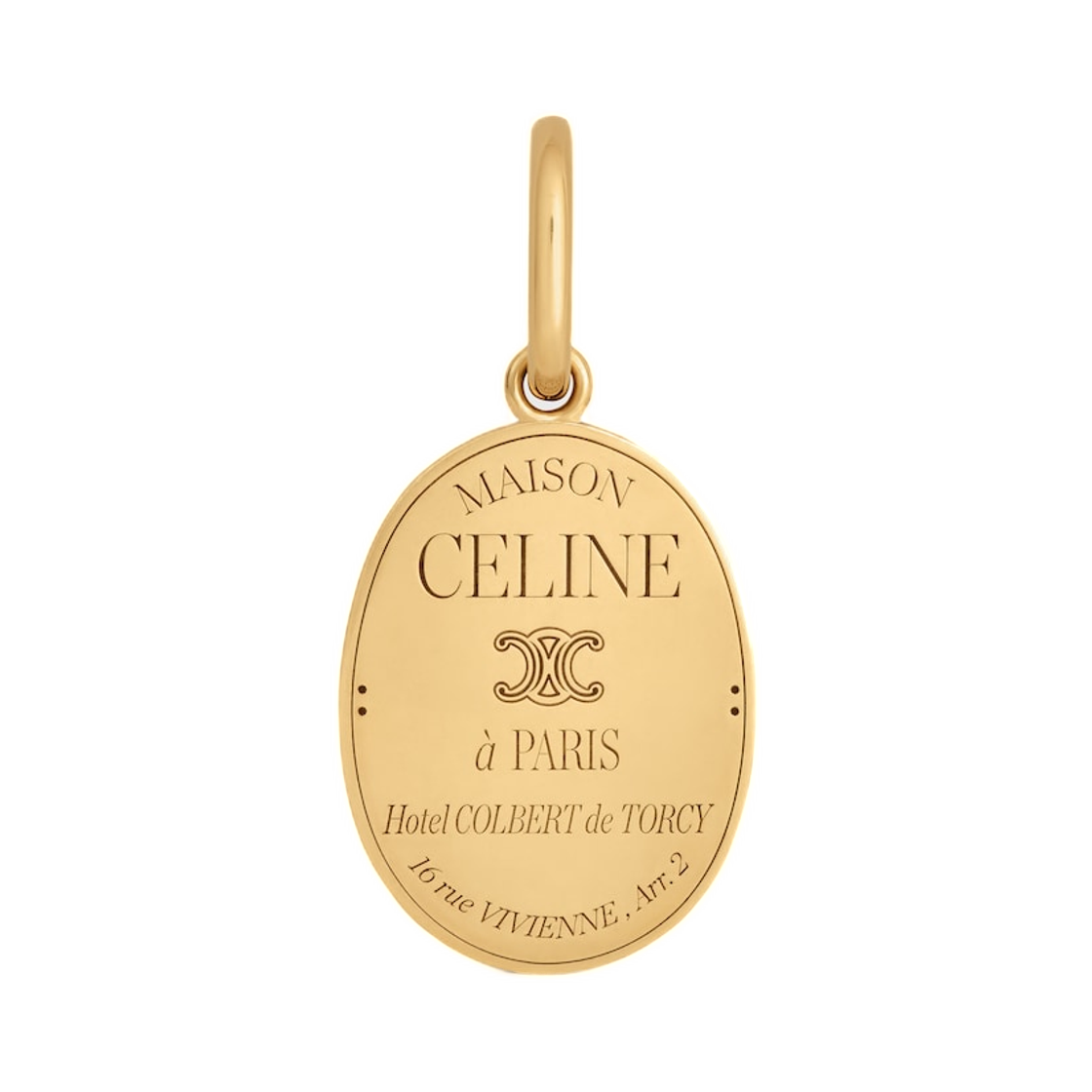 B101O6BRA-35OR Celine Charms Maison Celine Medal In Brass with Gold Finish Gold