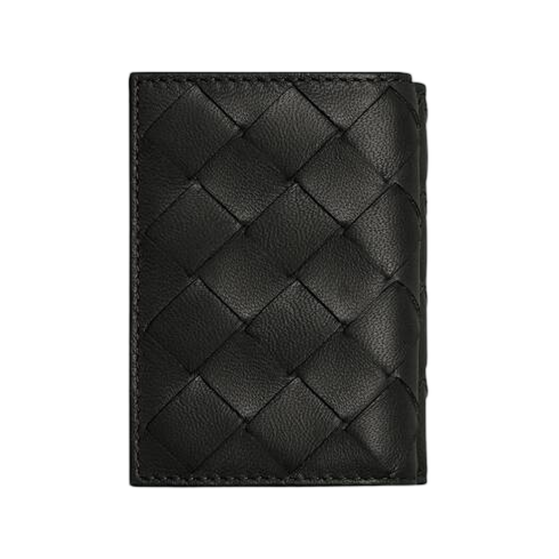 보테가 베네타 인트레치아토 타이니 트라이폴드 월렛 블랙(Bottega Veneta Intrecciato Tiny Tri-Fold Wallet Black) - 1